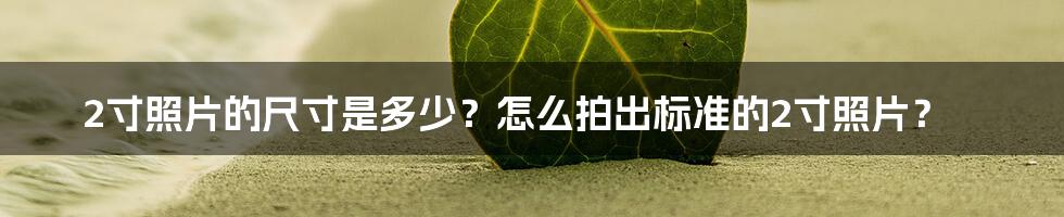 2寸照片的尺寸是多少？怎么拍出标准的2寸照片？