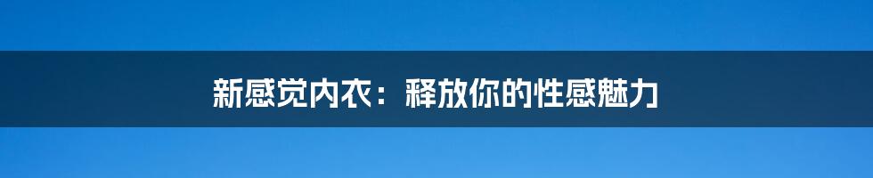 新感觉内衣：释放你的性感魅力