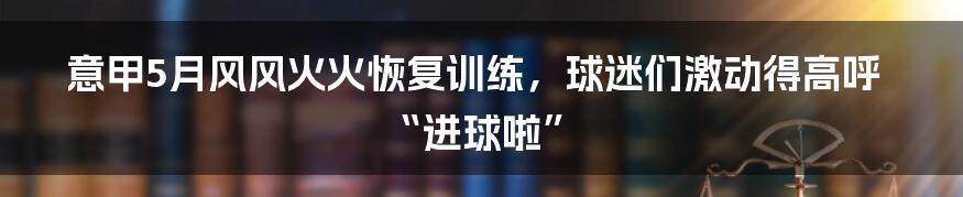 意甲5月风风火火恢复训练，球迷们激动得高呼“进球啦”