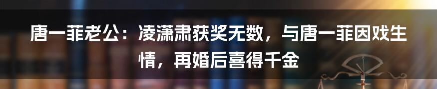 唐一菲老公：凌潇肃获奖无数，与唐一菲因戏生情，再婚后喜得千金