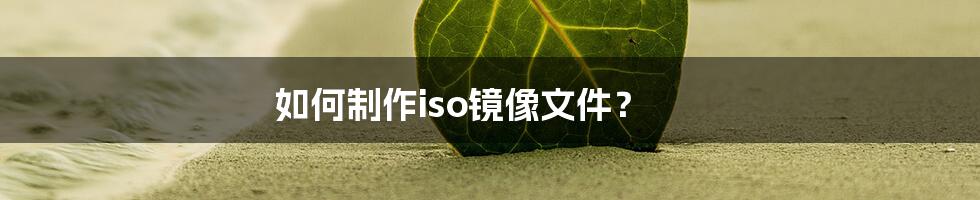 如何制作iso镜像文件？