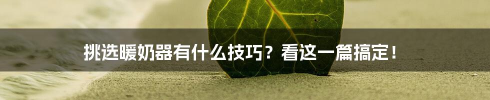 挑选暖奶器有什么技巧？看这一篇搞定！