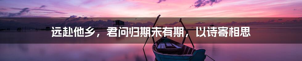 远赴他乡，君问归期未有期，以诗寄相思