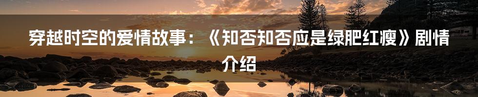 穿越时空的爱情故事：《知否知否应是绿肥红瘦》剧情介绍