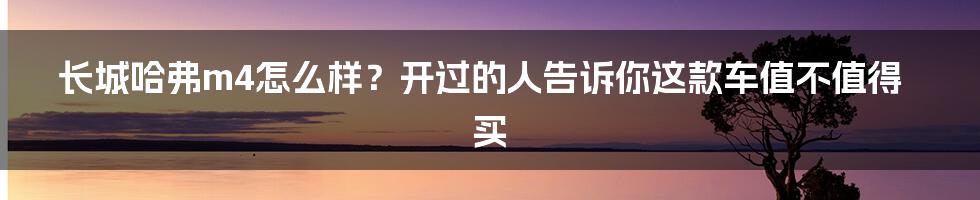 长城哈弗m4怎么样？开过的人告诉你这款车值不值得买