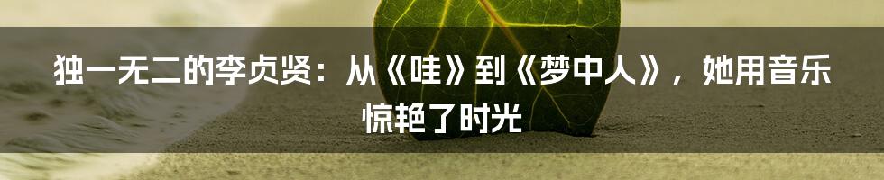 独一无二的李贞贤：从《哇》到《梦中人》，她用音乐惊艳了时光