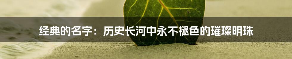 经典的名字：历史长河中永不褪色的璀璨明珠