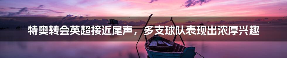 特奥转会英超接近尾声，多支球队表现出浓厚兴趣