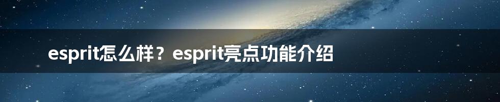 esprit怎么样？esprit亮点功能介绍