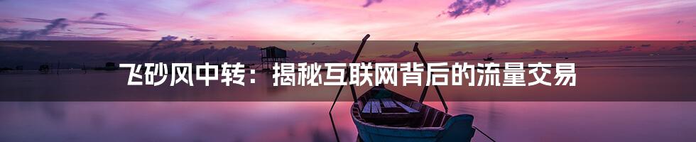 飞砂风中转：揭秘互联网背后的流量交易