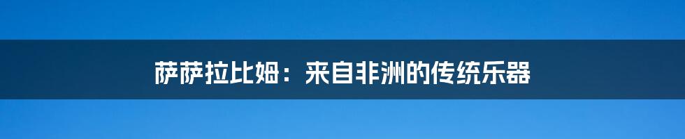 萨萨拉比姆：来自非洲的传统乐器