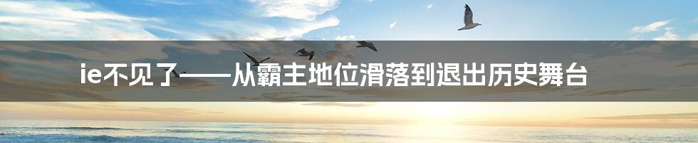 ie不见了——从霸主地位滑落到退出历史舞台