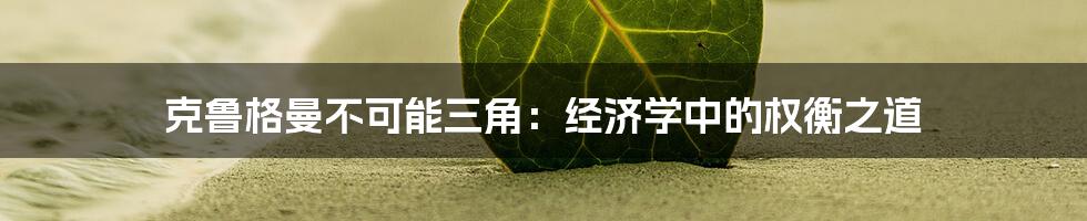 克鲁格曼不可能三角：经济学中的权衡之道