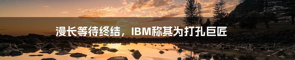 漫长等待终结，IBM称其为打孔巨匠