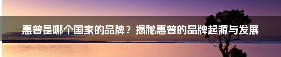 惠普是哪个国家的品牌？揭秘惠普的品牌起源与发展