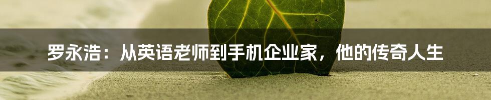 罗永浩：从英语老师到手机企业家，他的传奇人生