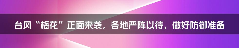 台风“梅花”正面来袭，各地严阵以待，做好防御准备