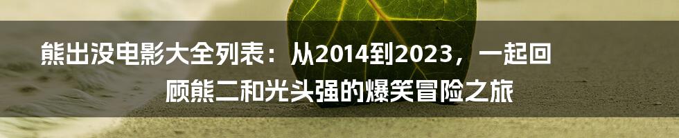 熊出没电影大全列表：从2014到2023，一起回顾熊二和光头强的爆笑冒险之旅