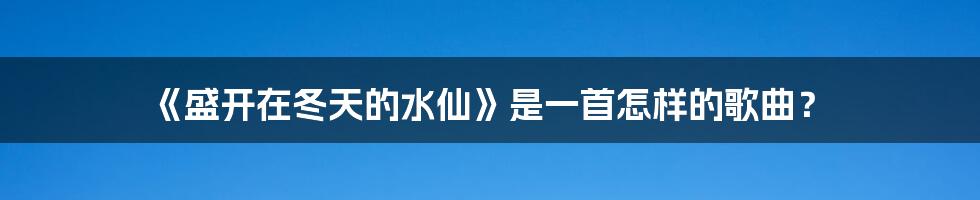 《盛开在冬天的水仙》是一首怎样的歌曲？