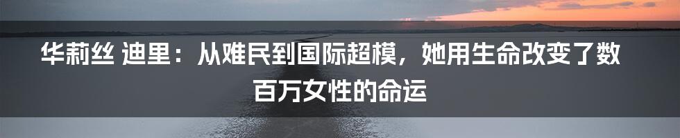 华莉丝 迪里：从难民到国际超模，她用生命改变了数百万女性的命运