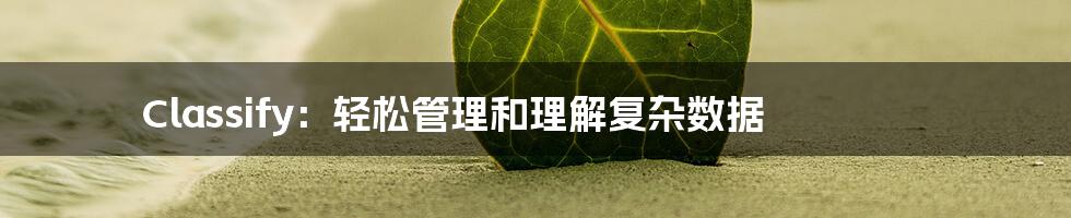 Classify：轻松管理和理解复杂数据