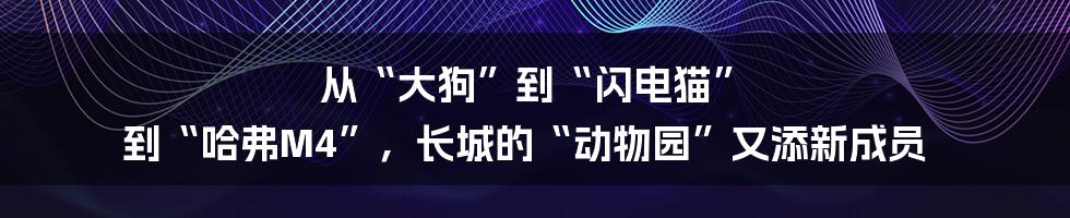 从“大狗”到“闪电猫” 到“哈弗M4”，长城的“动物园”又添新成员