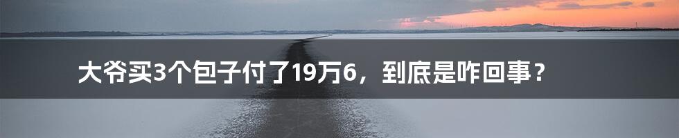 大爷买3个包子付了19万6，到底是咋回事？