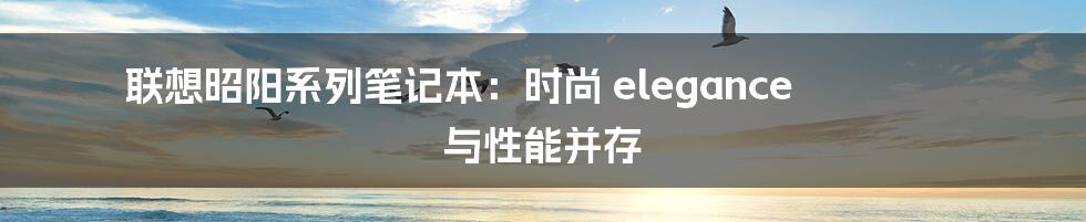 联想昭阳系列笔记本：时尚 elegance 与性能并存