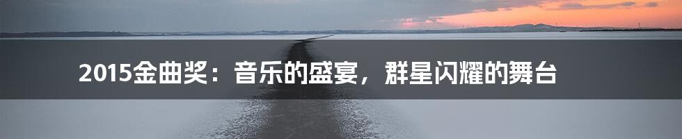 2015金曲奖：音乐的盛宴，群星闪耀的舞台