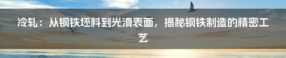 冷轧：从钢铁坯料到光滑表面，揭秘钢铁制造的精密工艺