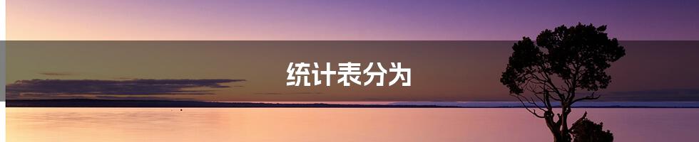 统计表分为