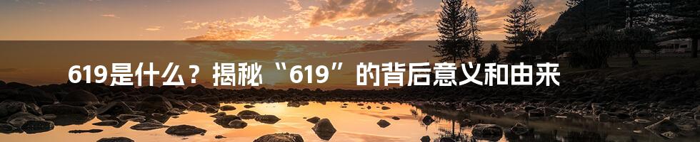 619是什么？揭秘“619”的背后意义和由来