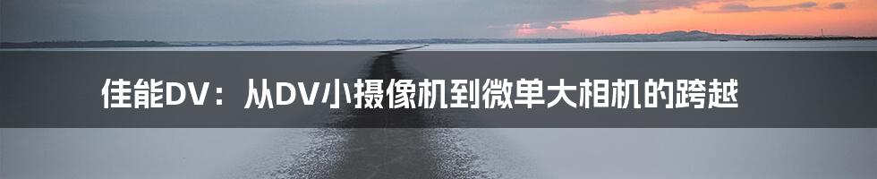 佳能DV：从DV小摄像机到微单大相机的跨越