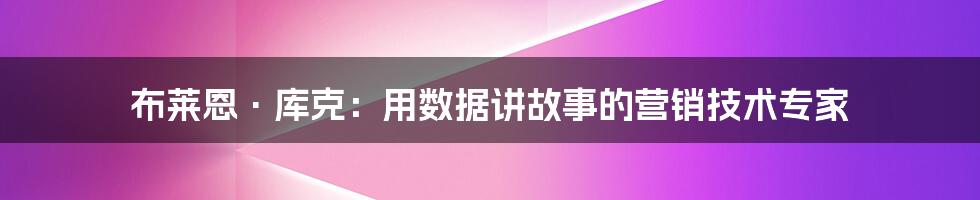 布莱恩·库克：用数据讲故事的营销技术专家