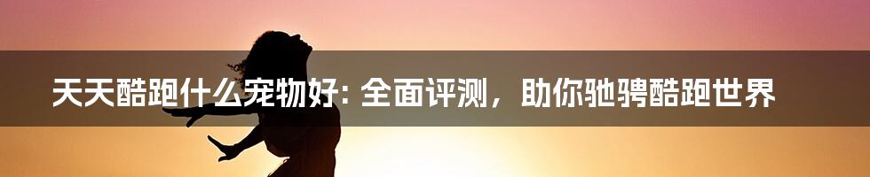 天天酷跑什么宠物好: 全面评测，助你驰骋酷跑世界