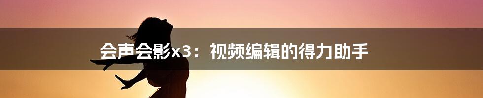 会声会影x3：视频编辑的得力助手