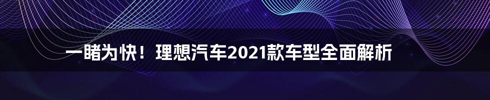 一睹为快！理想汽车2021款车型全面解析