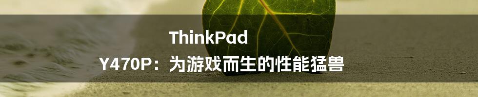 ThinkPad Y470P：为游戏而生的性能猛兽