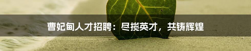 曹妃甸人才招聘：尽揽英才，共铸辉煌