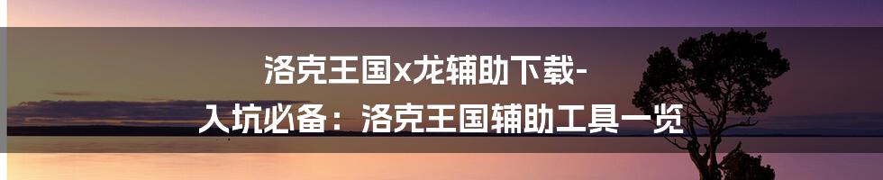 洛克王国x龙辅助下载-入坑必备：洛克王国辅助工具一览