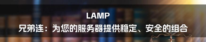 LAMP 兄弟连：为您的服务器提供稳定、安全的组合