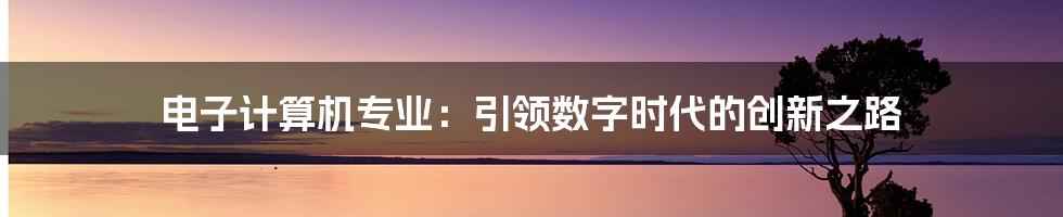 电子计算机专业：引领数字时代的创新之路