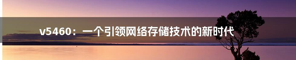 v5460：一个引领网络存储技术的新时代