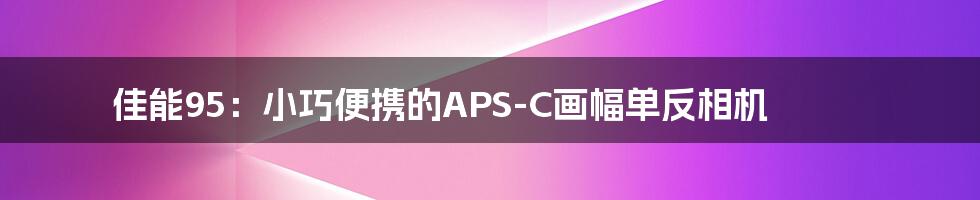 佳能95：小巧便携的APS-C画幅单反相机