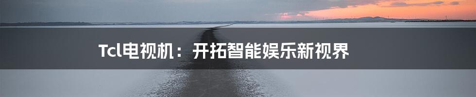 Tcl电视机：开拓智能娱乐新视界