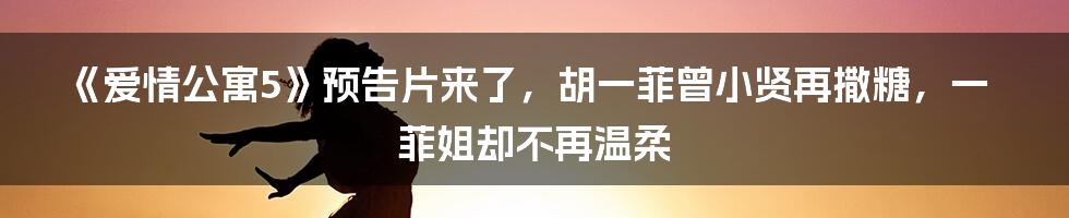 《爱情公寓5》预告片来了，胡一菲曾小贤再撒糖，一菲姐却不再温柔