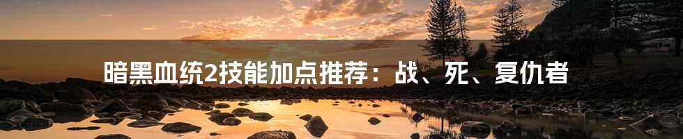 暗黑血统2技能加点推荐：战、死、复仇者