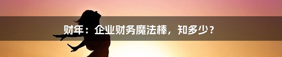 财年：企业财务魔法棒，知多少？