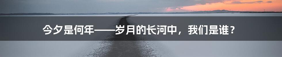 今夕是何年——岁月的长河中，我们是谁？