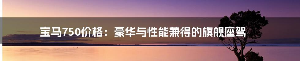 宝马750价格：豪华与性能兼得的旗舰座驾